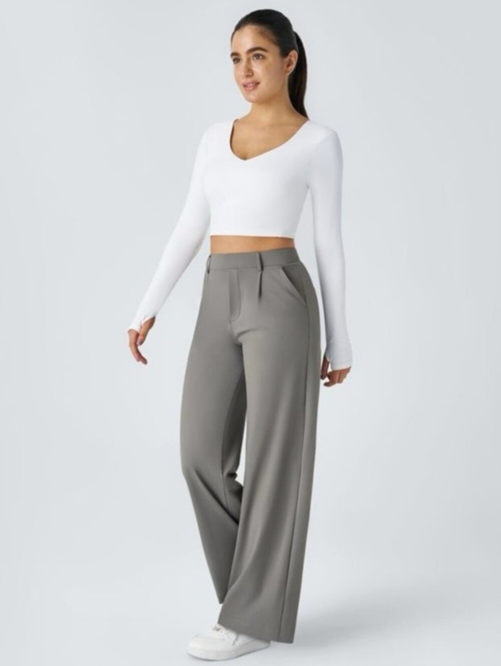 Halara Flex DayStretch High Waisted Pocket Straight Leg Work Pants Sz S Petite